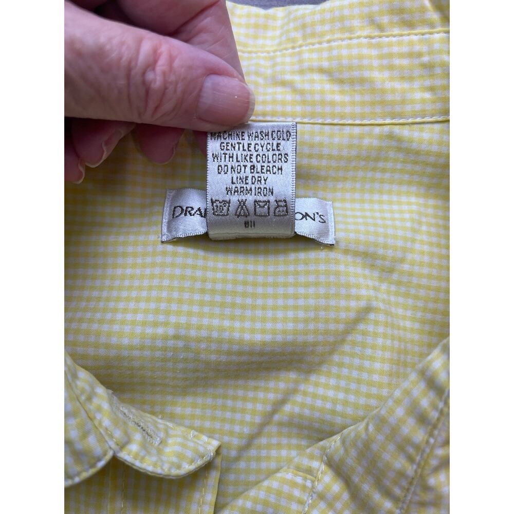 Drapers And Damons Plus 1X Women's Yellow & White Check Blouse-Sunflowers - Picture 5 of 9
